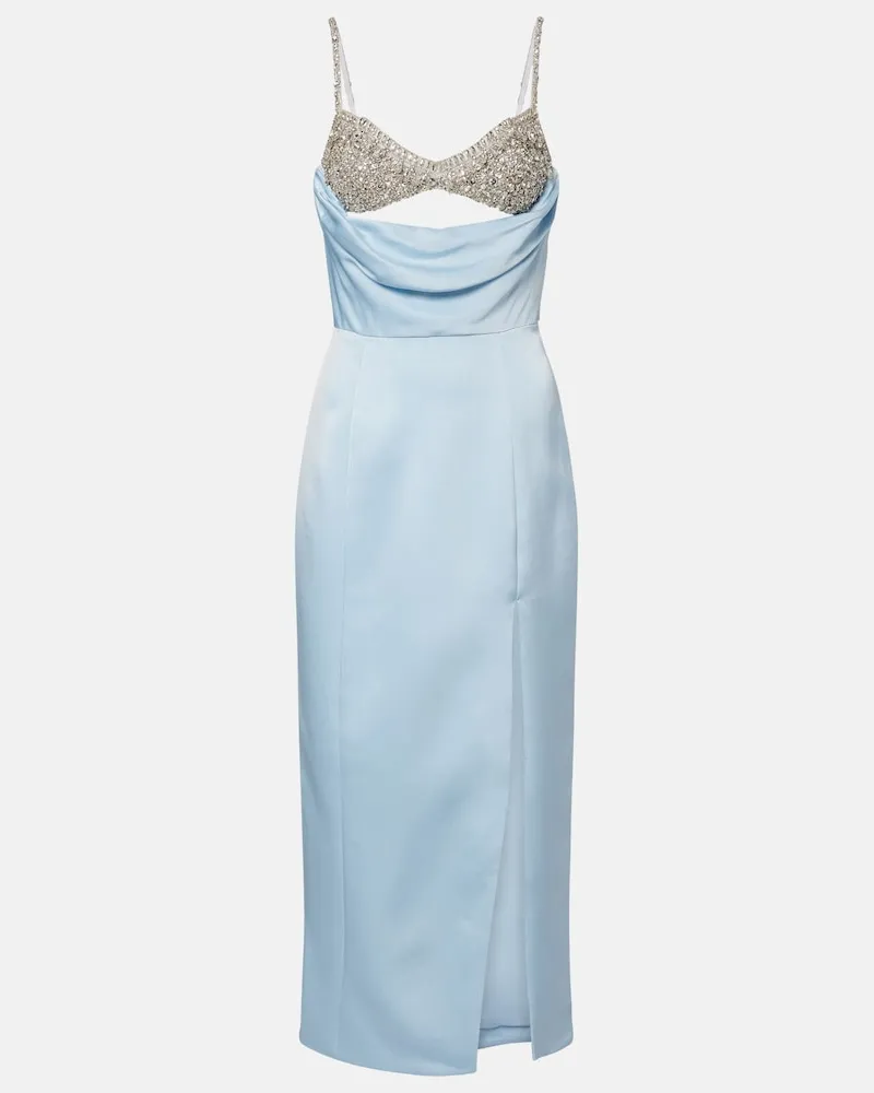 Rachel Gilbert Verziertes Midikleid Celestia Blau