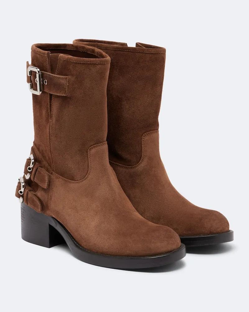 Chloé Chloé Bikerstiefel Dakota aus Veloursleder Braun