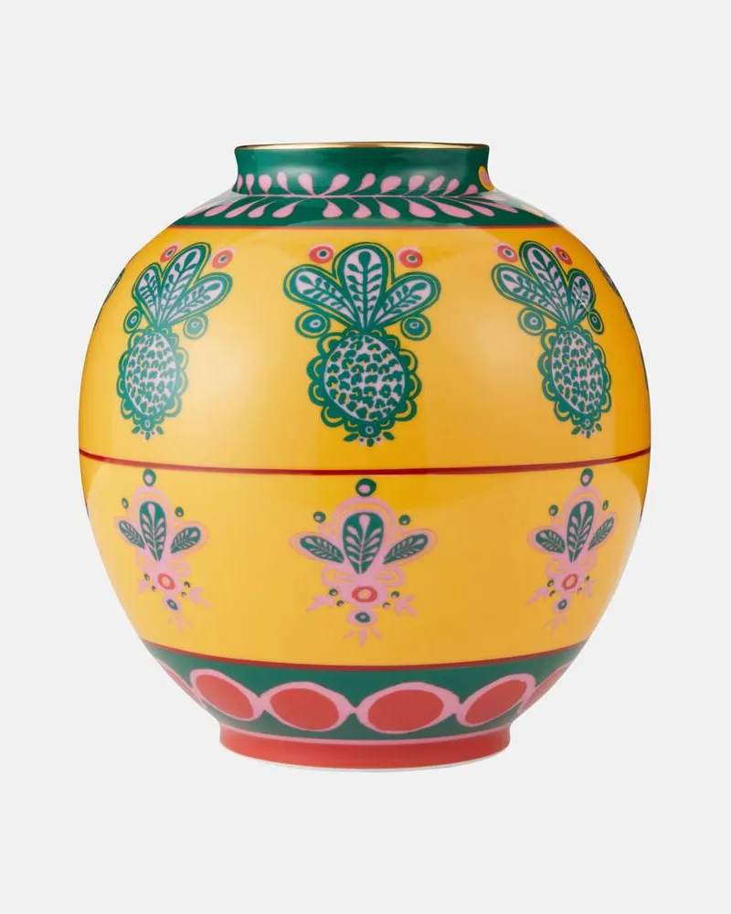 La DoubleJ Vase Pineapple Giallo Bubble Medium Multicolor