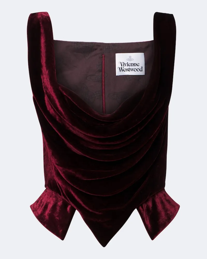 Vivienne Westwood Top Sunday aus Samt Burgunderrot