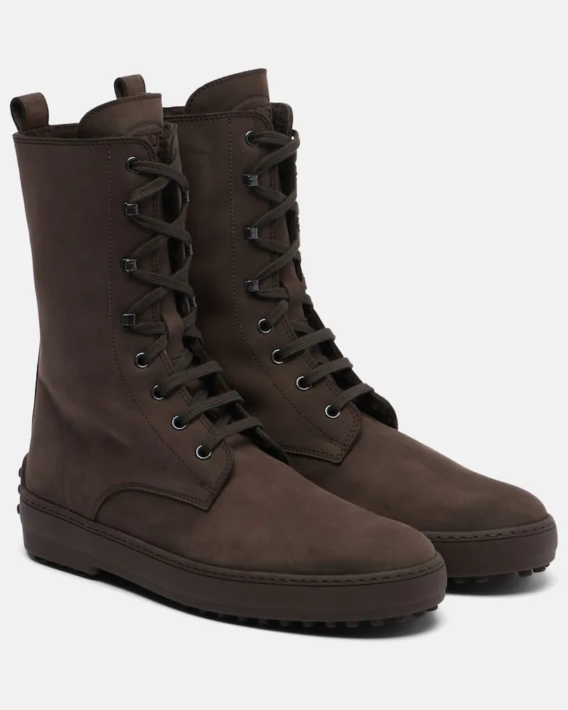 TOD'S Schnürstiefel Winter Gommino aus Leder Braun