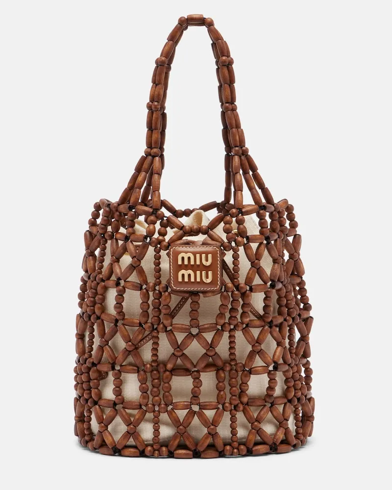 Miu Miu Verzierte Bucket-Bag Braun