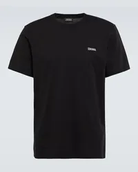 Ermenegildo Zegna T-Shirt aus Baumwolle Schwarz