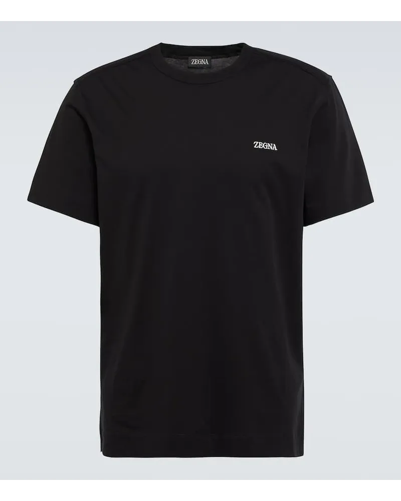 Ermenegildo Zegna T-Shirt aus Baumwolle Schwarz