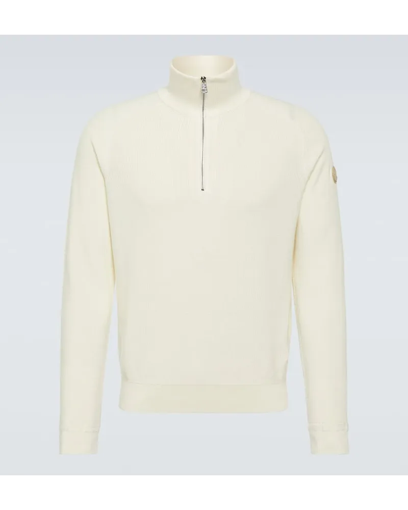 Moncler Pullover aus Baumwolle und Kaschmir Weiss