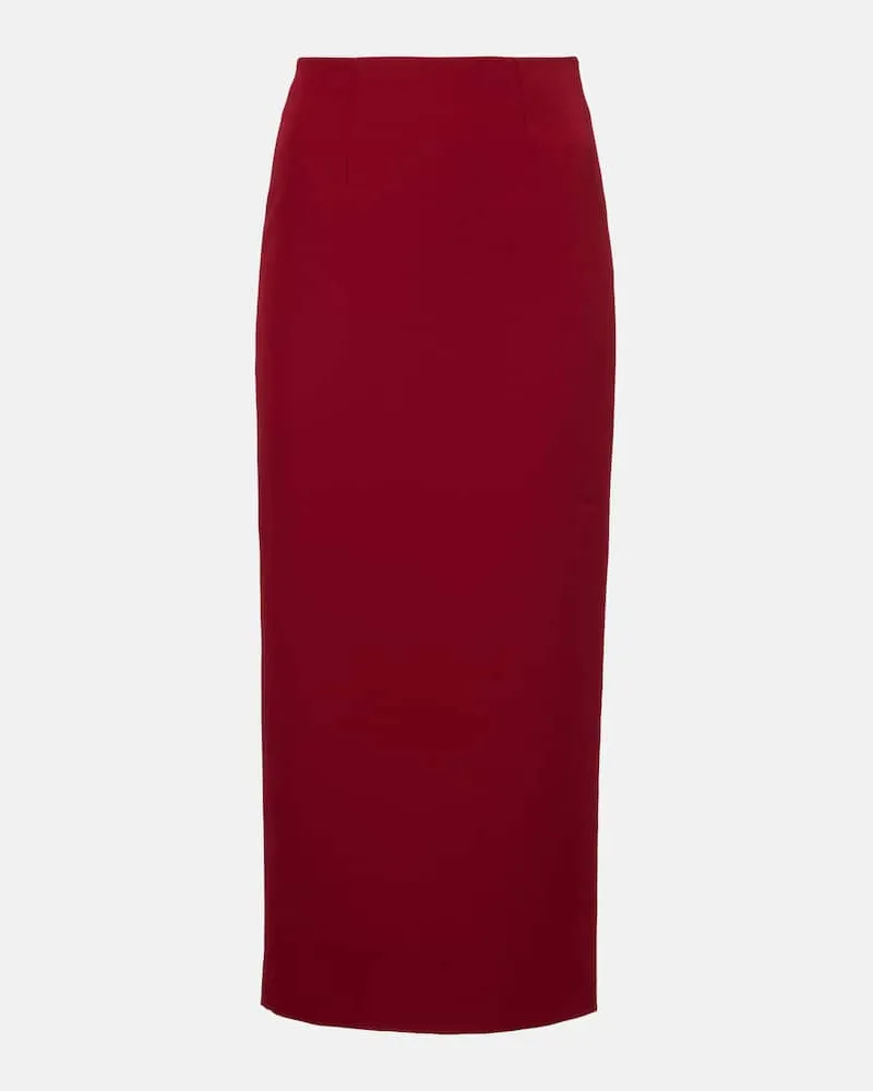 Roland Mouret Midirock aus Crêpe Rot