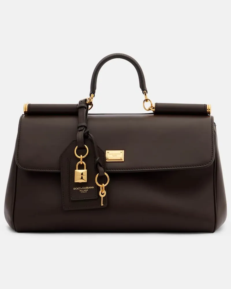 Dolce & Gabbana Tote Bag My Sicily Medium aus Leder Braun