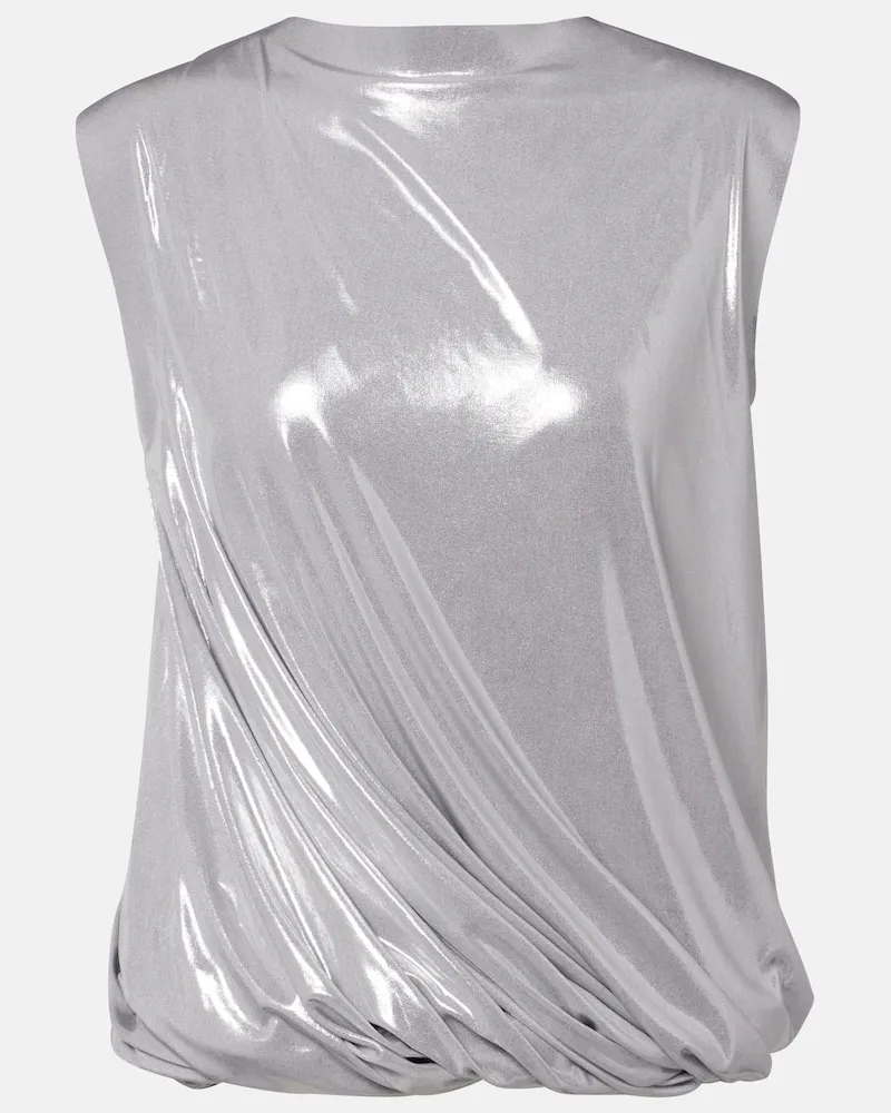 Norma Kamali Top Twist Silber