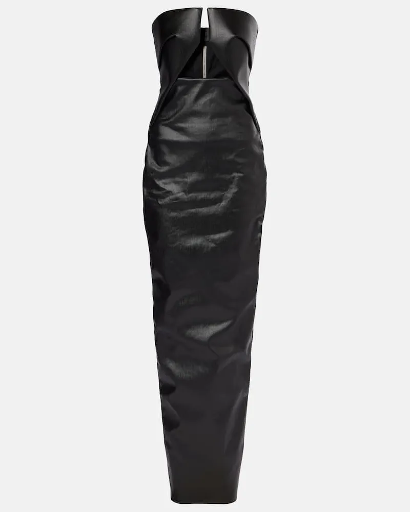 Rick Owens Beschichtetes Cocktailkleid Prong Schwarz