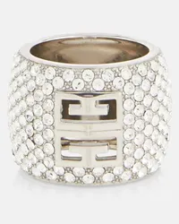 Givenchy Ring 4G mit Kristallen Silber