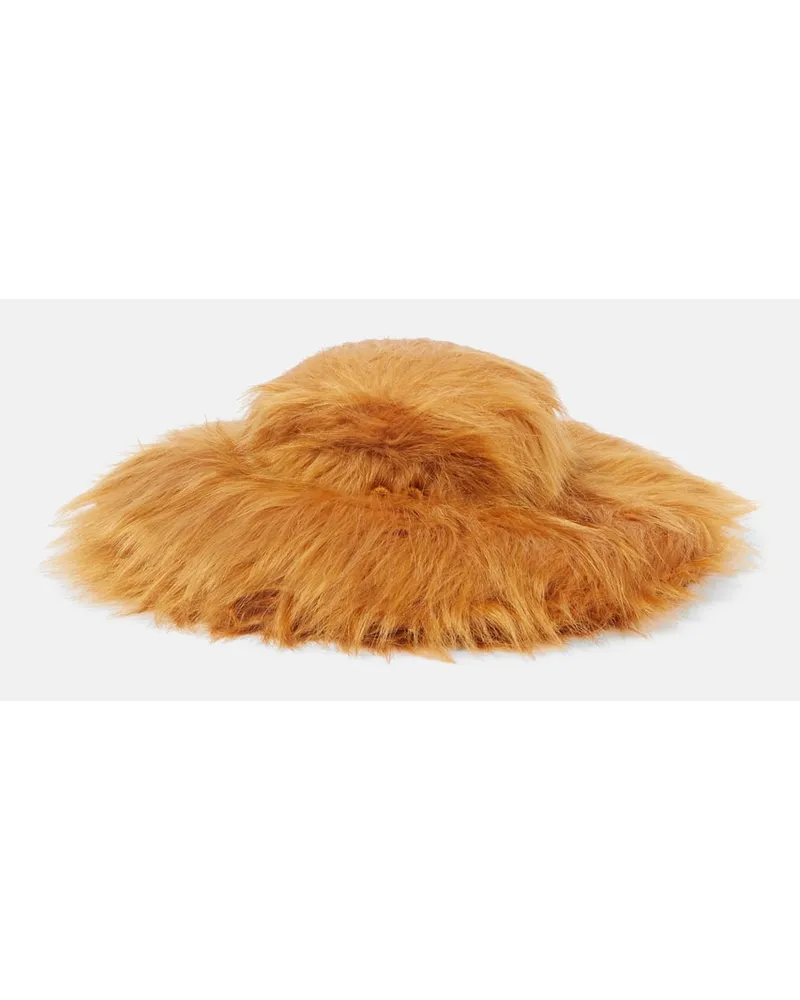 RUSLAN BAGINSKIY Hut aus Faux Fur Orange