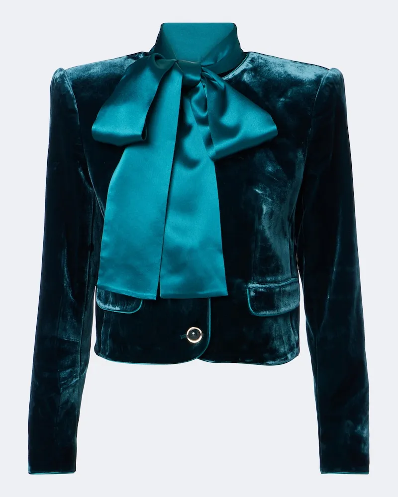 Retrofête Retrofête Cropped-Jacke Alto aus Samt Blau