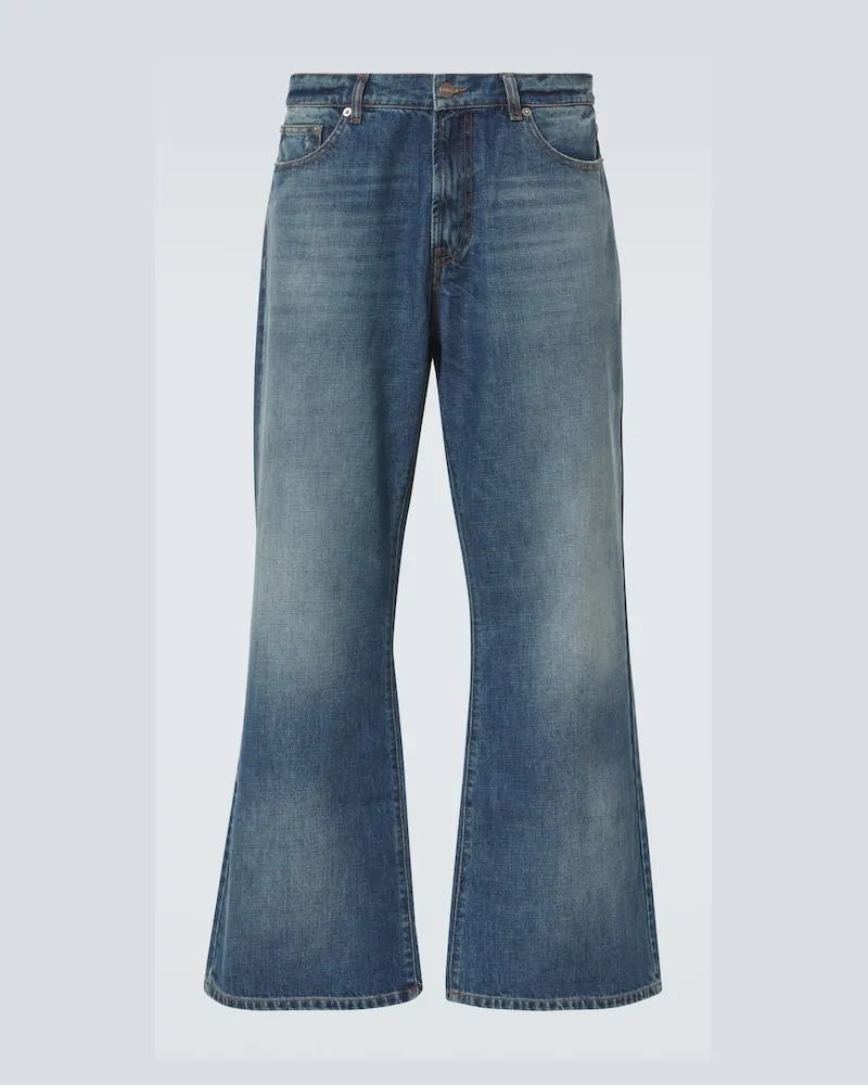 ERL Mid-Rise Flared Jeans Blau