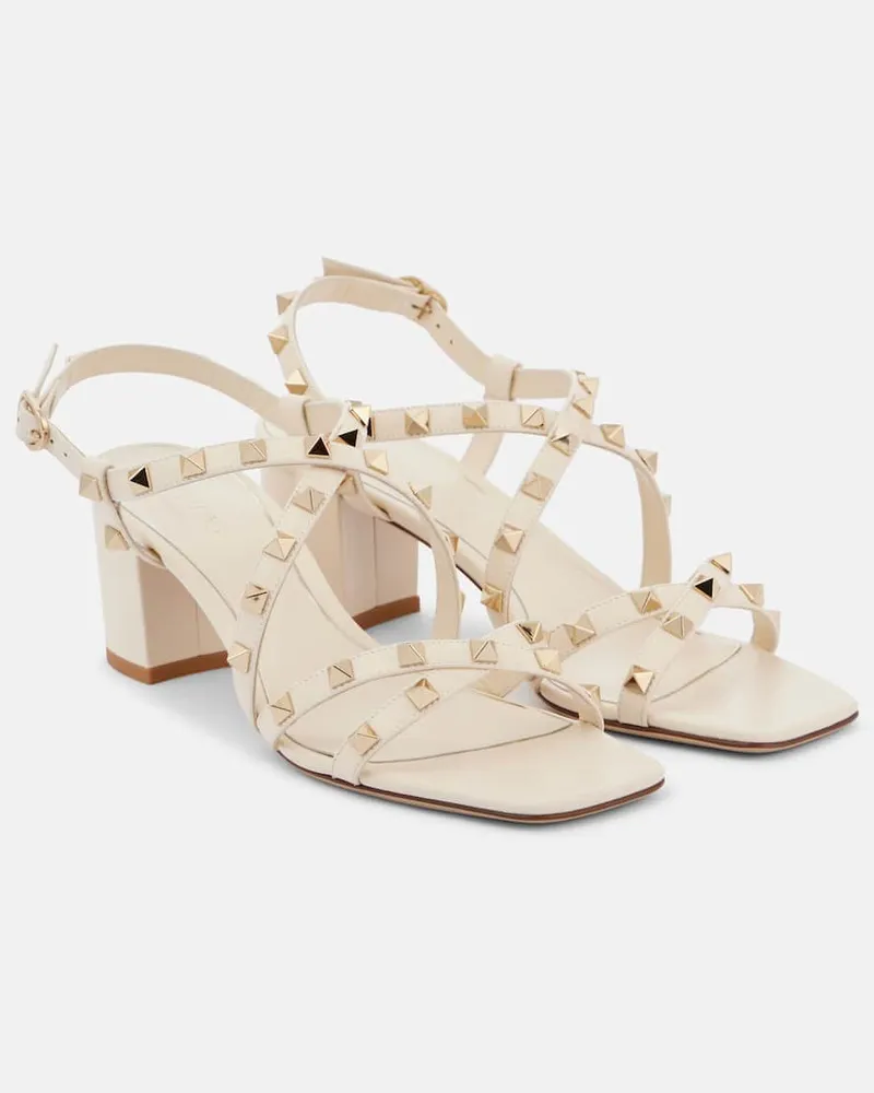 Valentino Garavani Sandalen Rockstud 70 aus Leder Weiß