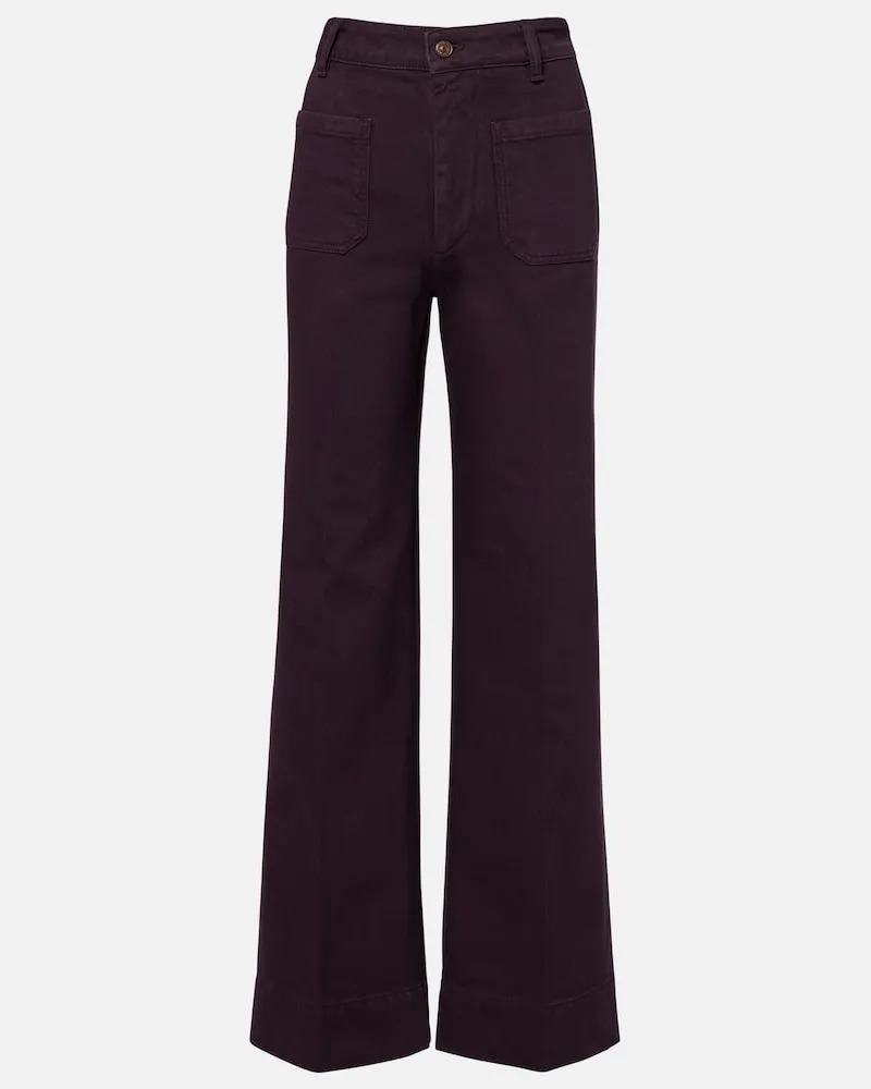 Victoria Beckham Wide-Leg Jeans Alina Burgunderrot
