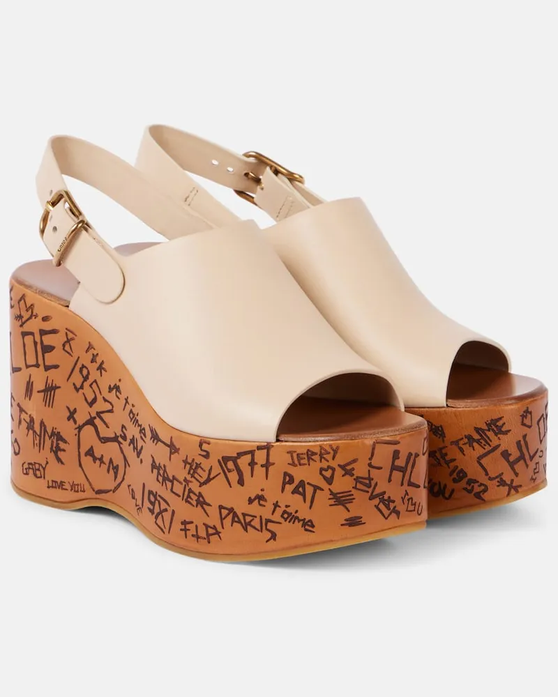 Chloé Chloé Wedges Maxime aus Leder Beige