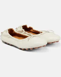 TOD'S Ballerinas Bubble aus Leder Weiss