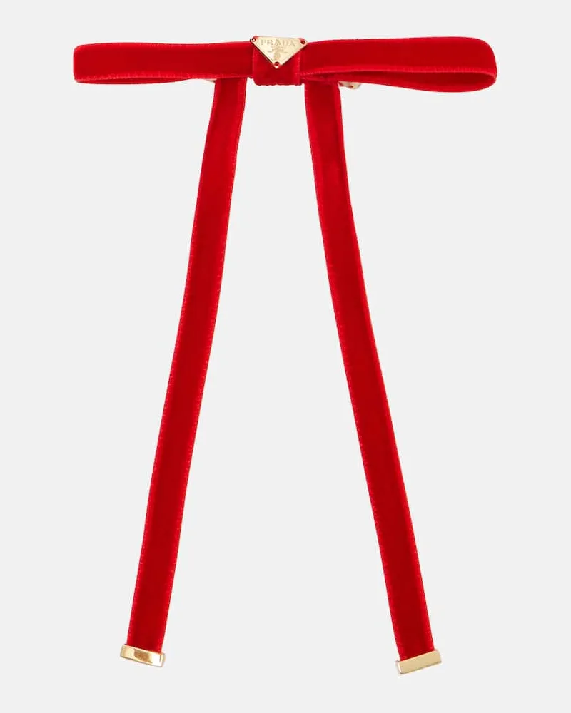 Prada Haarspange aus Samt Rot