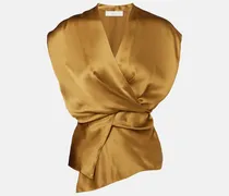 Wickeltop aus Seidensatin