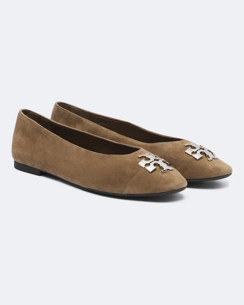 Tory Burch Ballerinas Charlie aus Veloursleder Beige