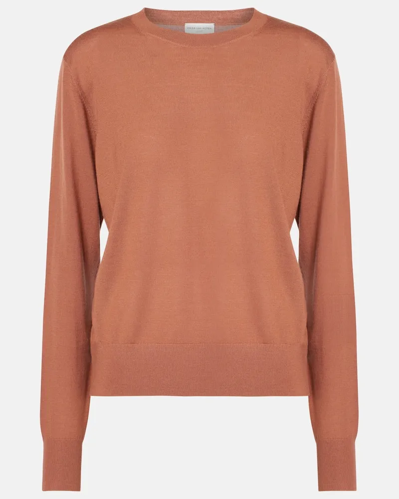 Dries van Noten Pullover aus Wolle Orange