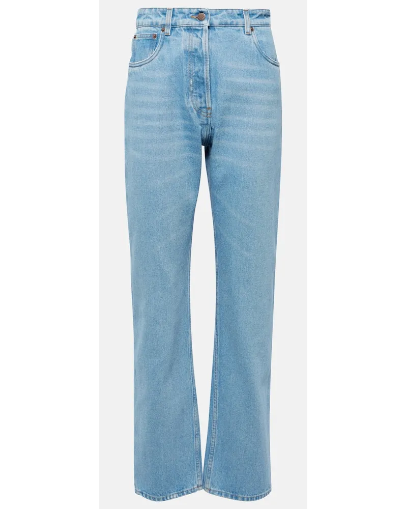 Prada High-Rise Straight Jeans Blau