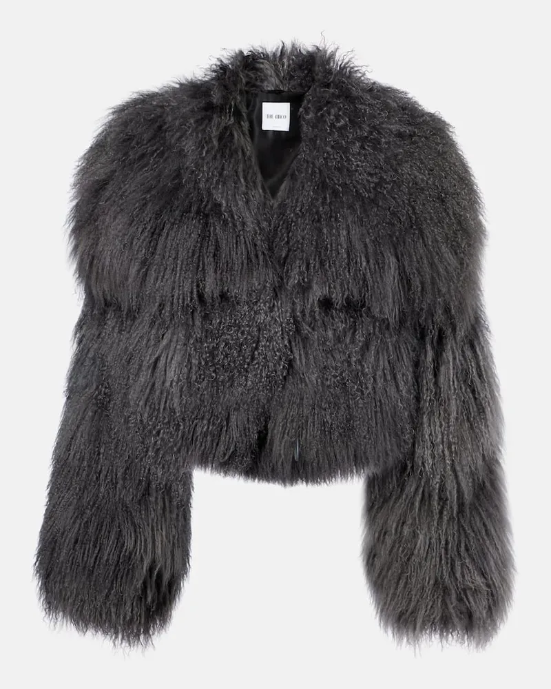 ATTICO Lederjacke aus Shearling Grau