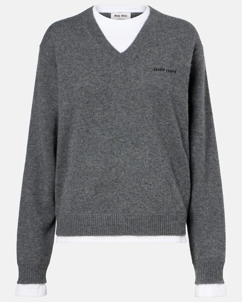 Miu Miu Pullover aus Kaschmir Grau
