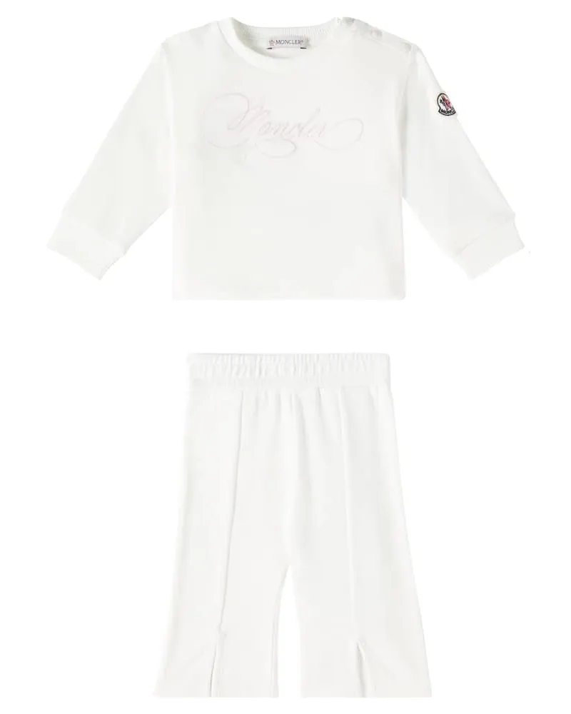 Moncler Baby Set aus Sweatshirt und Jogginghose Weiß