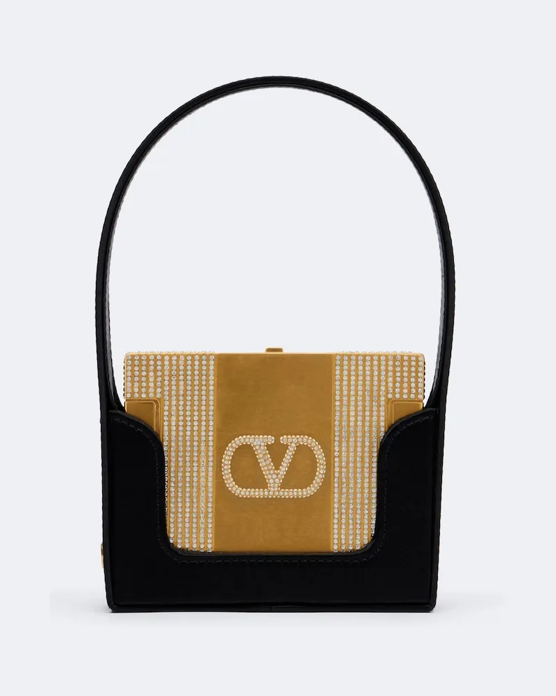 Valentino Garavani Clutch Minaumorphe mit Swarovski®-Kristallen Schwarz