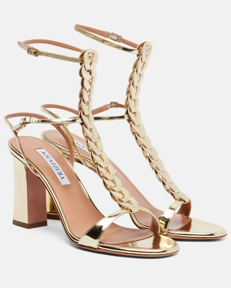 Aquazzura Sandalen Destiny Gladiator 85 aus Leder Gold