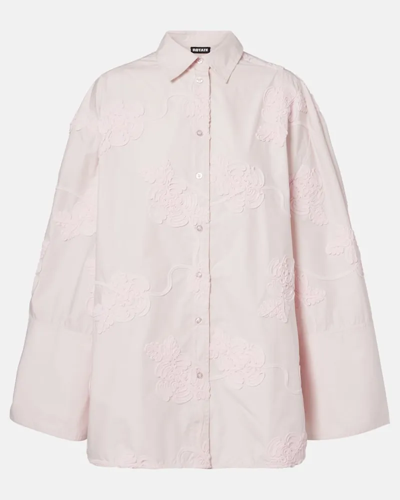 ROTATE Birger Christensen Oversize-Hemd Lipy aus Baumwolle Rosa