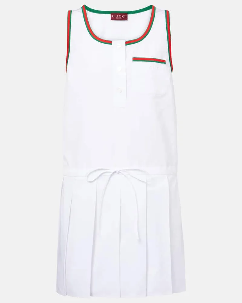 Gucci Minikleid Web Stripe Weiß