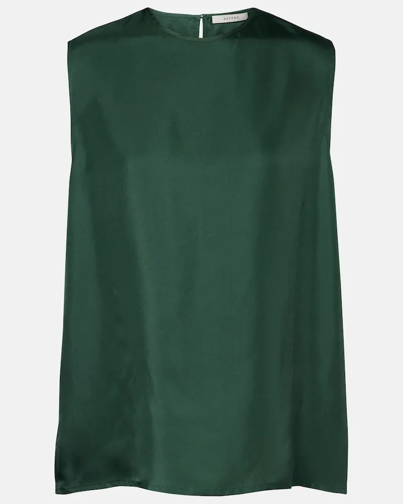 ASCENO Top Trento aus Seiden-Twill Grün
