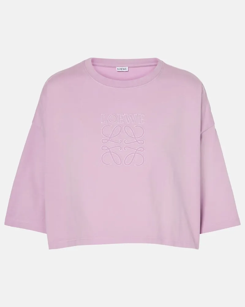 Loewe Cropped-Top aus Baumwoll-Jersey Lila