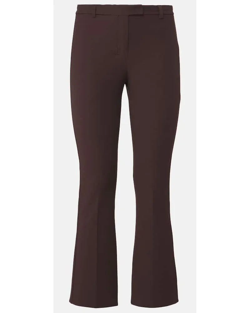 Max Mara Cropped-Hose aus einem Baumwollgemisch Burgund