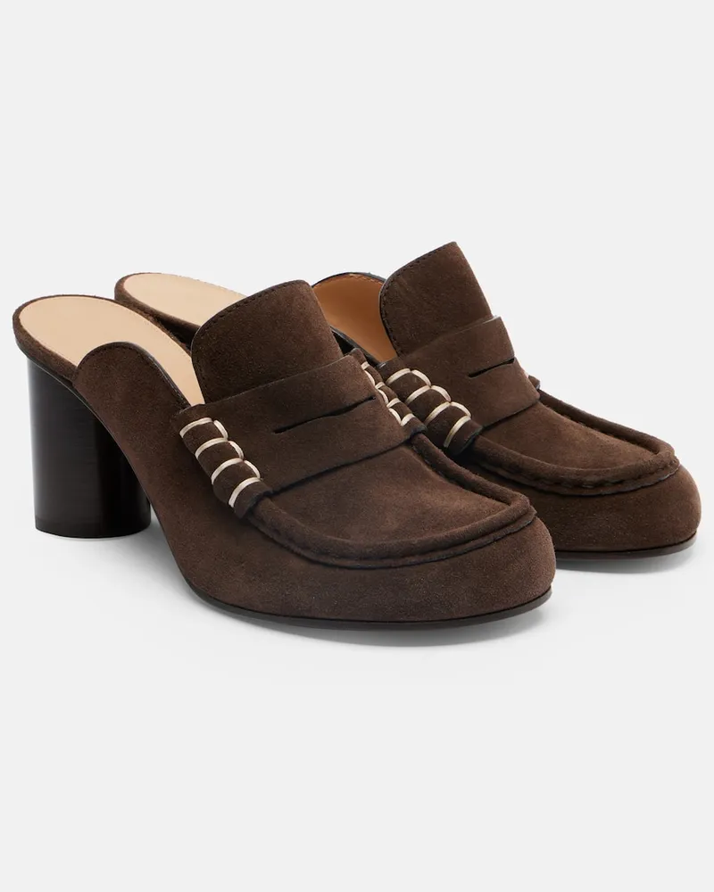 J.W.Anderson Mules 75 aus Veloursleder Braun