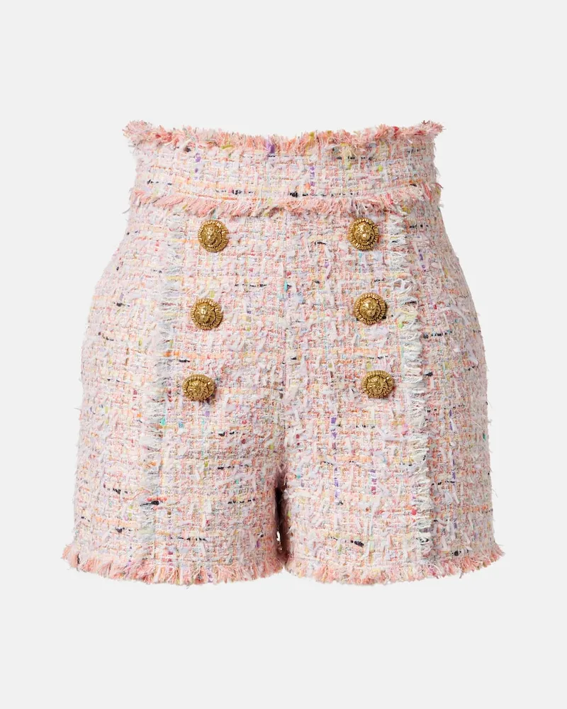 Balmain Shorts aus Tweed Rosa
