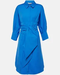 Max Mara Hemdblusenkleid aus Baumwollpopeline Blau