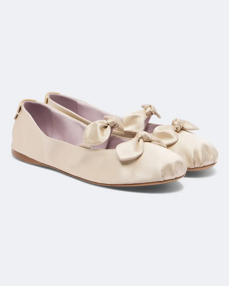 Chloé Chloé Mary-Jane-Ballerinas Penny aus Satin Weiß