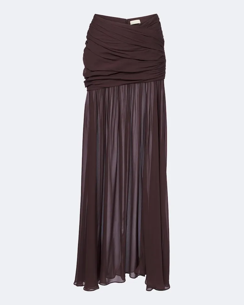 De La Vali Maxirock Amaya aus Chiffon Braun