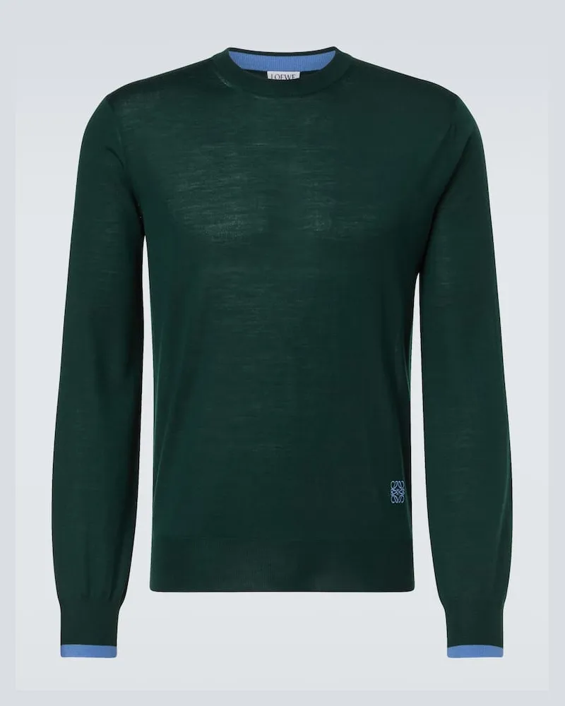 Loewe Pullover Anagram aus Wolle Grün