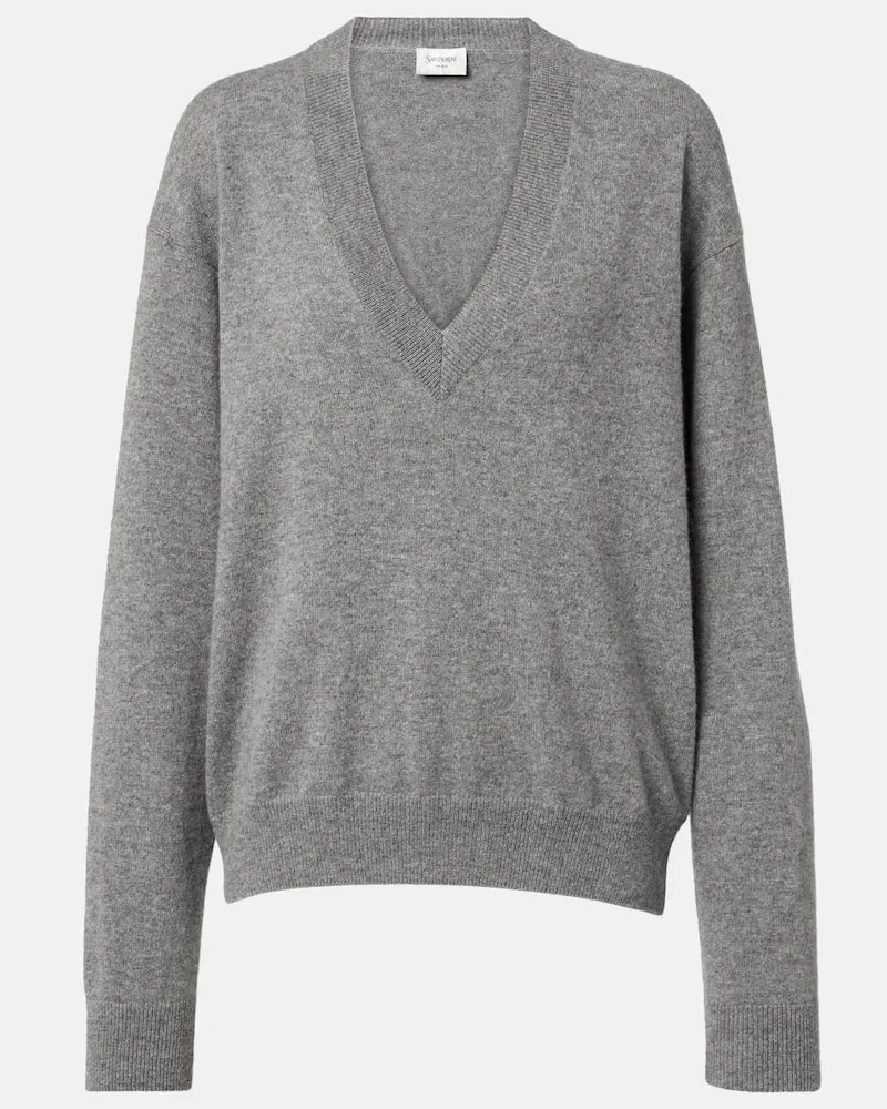 Saint Laurent Pullover aus Wolle Grau
