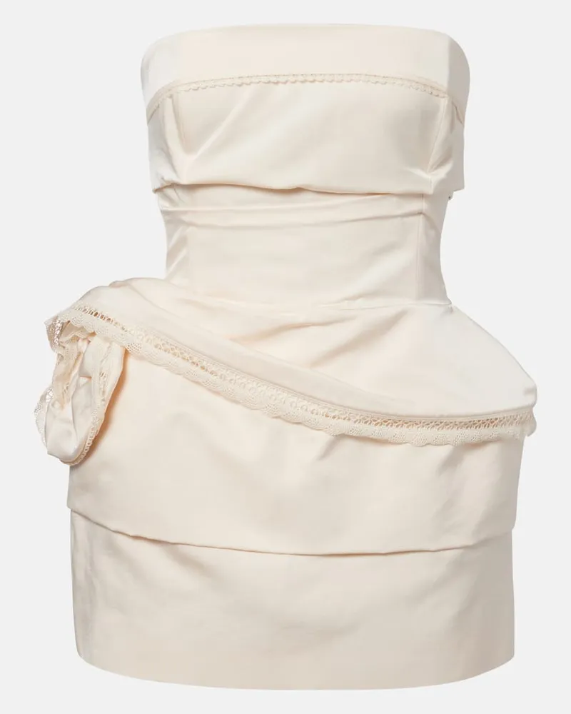 Magda Butrym Minikleid aus Baumwolle und Seide Weiß