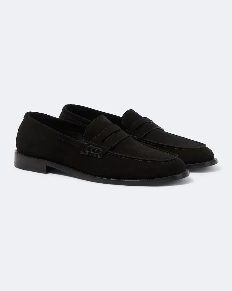 Manolo Blahnik Loafers Perry aus Veloursleder Schwarz