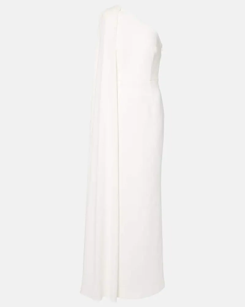 Rebecca Vallance One-Shoulder-Robe Athena aus Crêpe Weiß