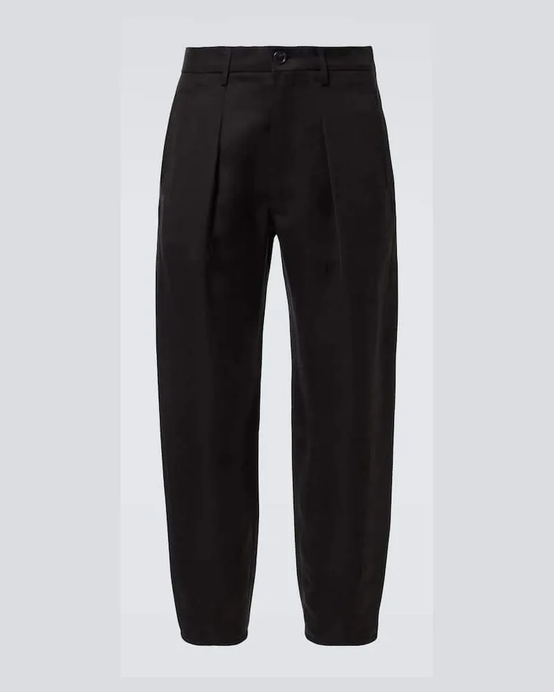 Giorgio Armani Weite Mid-Rise-Hose Schwarz