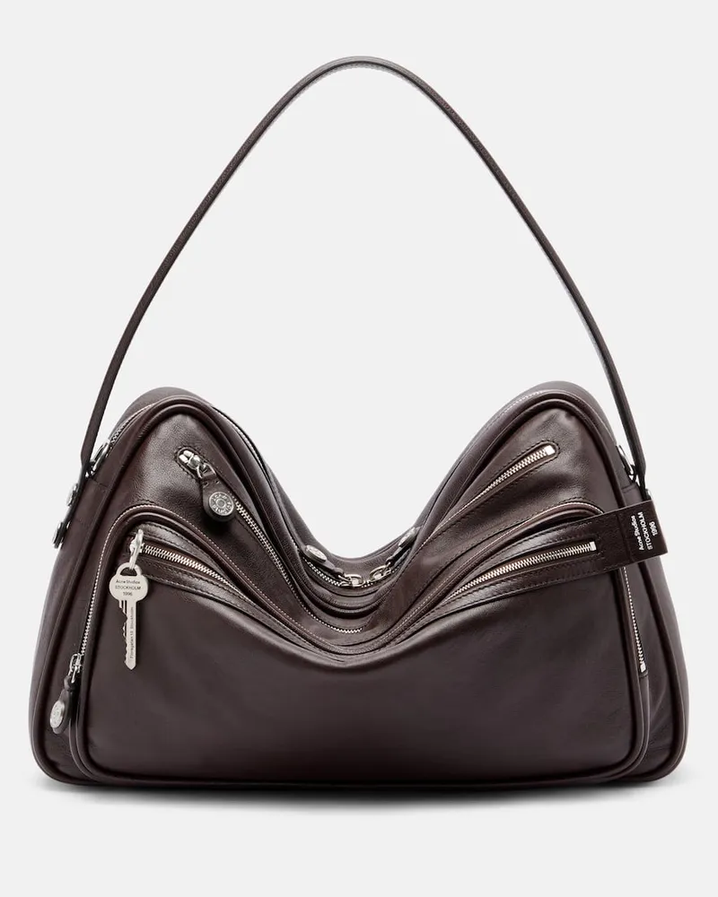 Acne Studios Schultertasche Camero Medium aus Leder Braun