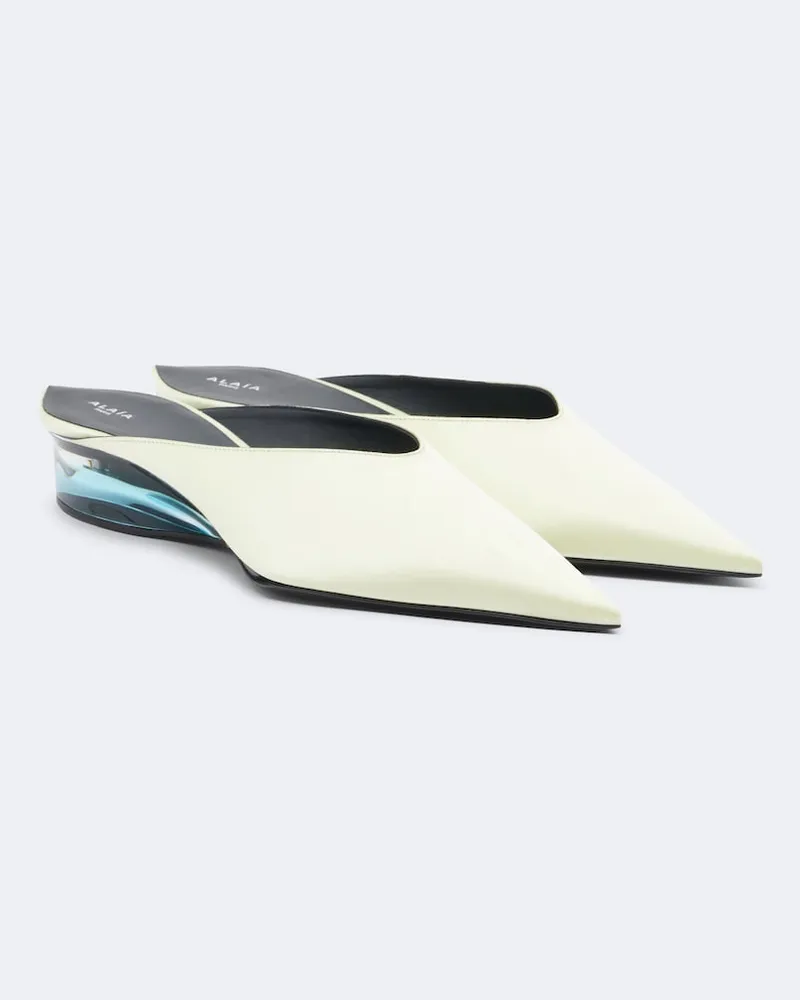 Alaïa Alaïa Mules aus Satin Grün