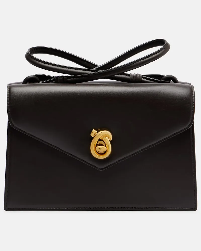 Bottega Veneta Schultertasche Knot Lock Small aus Leder Braun